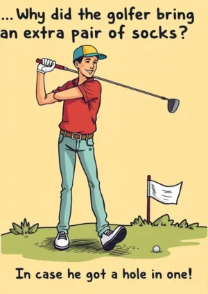 Why Did The Golfer Bring An Extra Pair Of Socks In Case He Got A Hole In One!