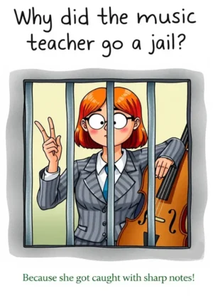 Why Did The Music Teacher Go To Jail Because She Got Caught With Sharp Notes!