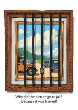 Why Did The Picture Go To Jail Because It Was Framed!