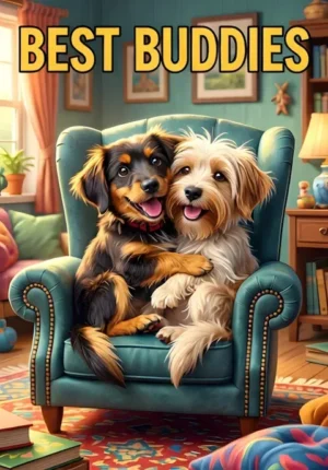 Best Buddies Two Dogs Squeezed Together Into One Ridiculously Tiny Armchair