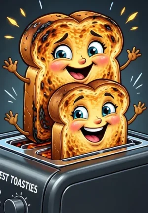 Best Toasties Two Cheerful Slices Of Toast Popping From The Same Toaster
