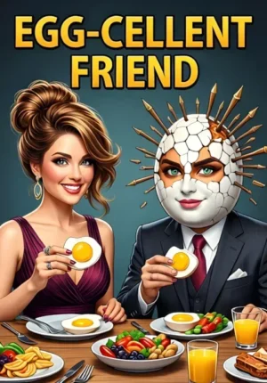Eggcellent Friend Two Eggs Having Breakfast Together