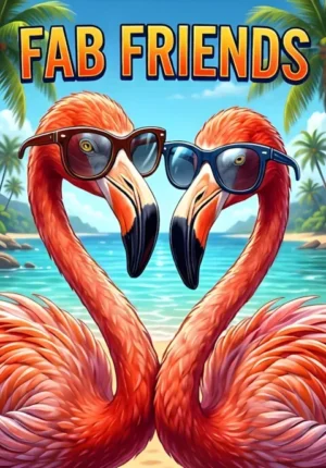 Fab Friends Two Glamorous Flamingos Taking A Ridiculous Selfie Together Oversized Sunglasses