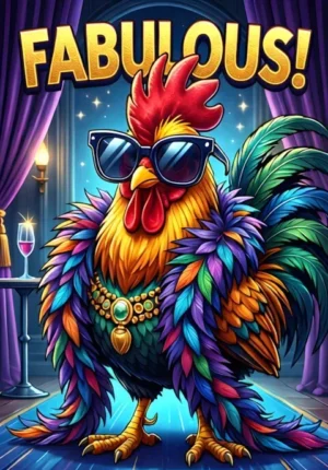Fabulous Two Chickens Having A Glamorous Night Out Feather Boas Oversized Sunglasses And Ridiculous Confident Poses