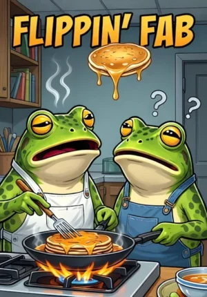 Flippin Fab Two Frogs Cooking Pancakes Together