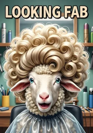 Looking Fab Two Sheep At A Hair Salon