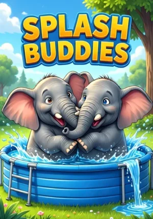 Splash Buddies Two Elephants Trying To Squeeze Together Into A Tiny Paddling Pool