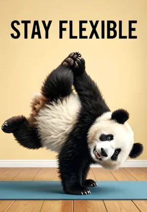 Stay Flexible Two Pandas Attempting Yoga Together And Becoming Completely Tangled Into An Impossible Pose