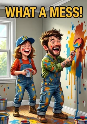 What A Mess Two Friends Painting A Room Together Far More Paint On Themselves Than The Walls
