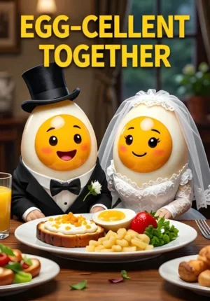 Eggcellent Together Two Eggs Dressed As Newlyweds At Breakfast One With A Veil And One With A Tiny Top Hat