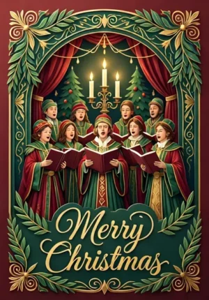Merry Christmas Choir Singing By Candlelight