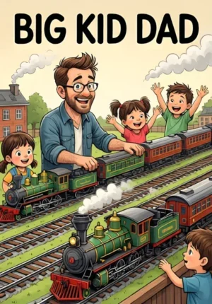 Big Kid Dad Dad Proudly Controlling An Enormous Model Train Set And Having More Fun Than The Children