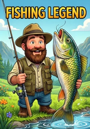 Fishing Legend Dad Proudly Holding A Tiny Fish Beside A Fishing Rod While Pretending It Is An Enormous Catch