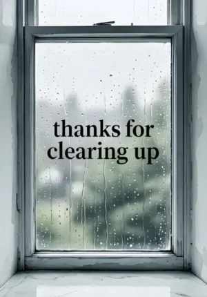Thanks For Clearing Up