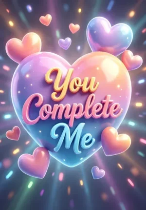 3D Soft Glow You Complete Me Art Print