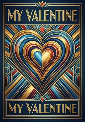 Art Deco My Valentine Elegant Print
