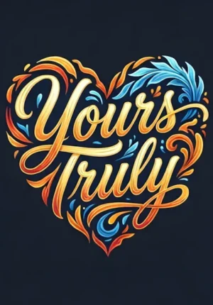 Contemporary Yours Truly Modern Valentine Art
