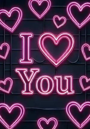 Neon Glow I Love You Valentines Wall Art