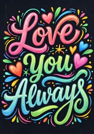 Playful Hand Lettered Love You Always Art
