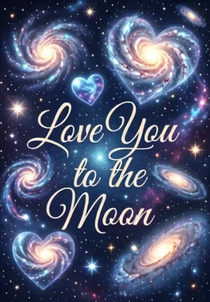 Watercolor Cosmic Love You To The Moon Print