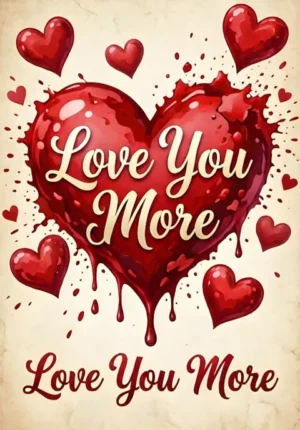 Watercolor Dripping Love You More Art