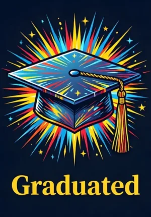 Bold Modern Graduated Cap Print