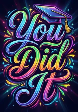 Bold Modern You Did It Hand Lettered Print