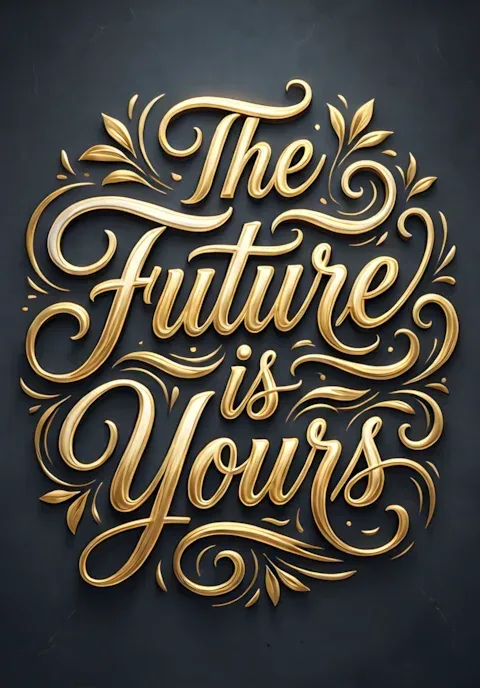 Elegant Modern The Future Is Yours Calligraphy Art