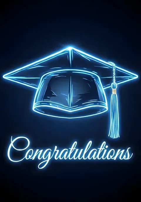 Modern Neon Glow Congratulations Grad Wall Art