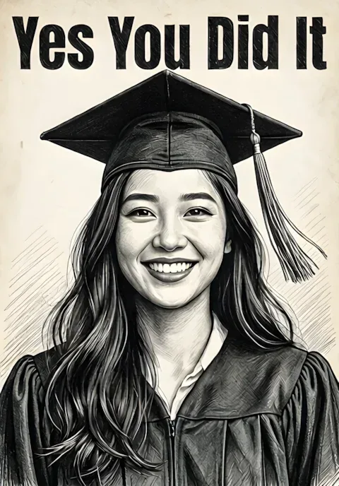 Modern Pencil Sketch Yes You Did It Print