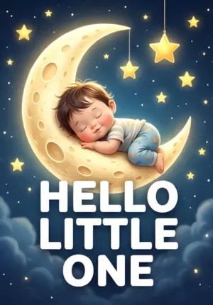 Adorable Pastel Sleeping Moon And Stars Soft Night Sky