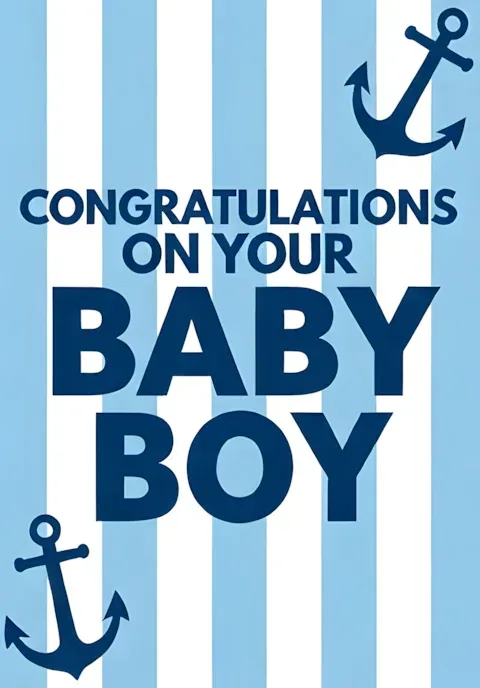 Blue And White Striped Background With Anchors