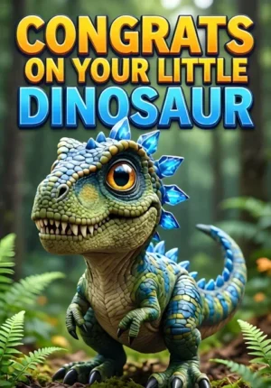 Cute Dinosaur With Blue Accents