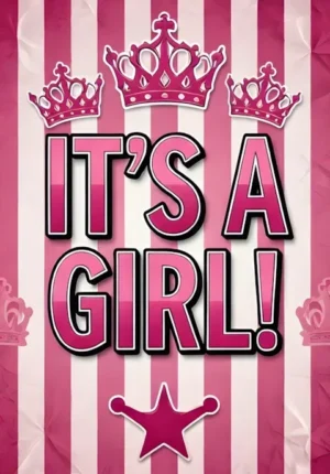 Pink And White Striped Background With Crowns