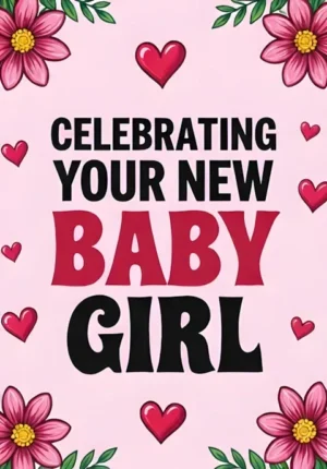Pink Background With Hearts And Flowers