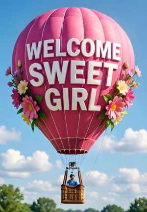 Pink Hot Air Balloon With Flowers