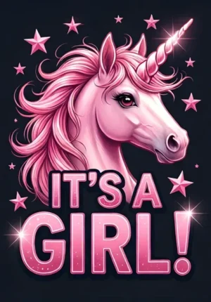 Pink Unicorn And Stars