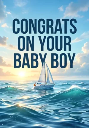 Soft Blue Waves And Sailboat