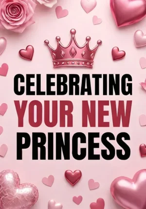 Soft Pink Background With Crown And Hearts
