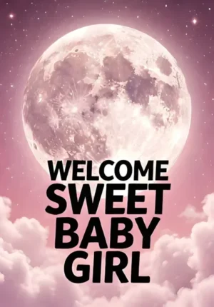 Soft Pink Background With Sleeping Moon