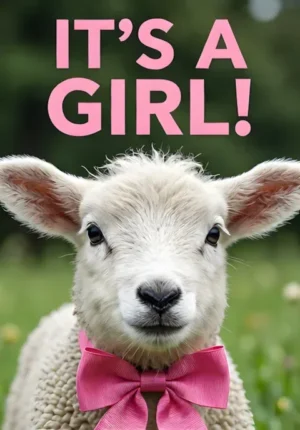 Sweet Lamb With Pink Bow