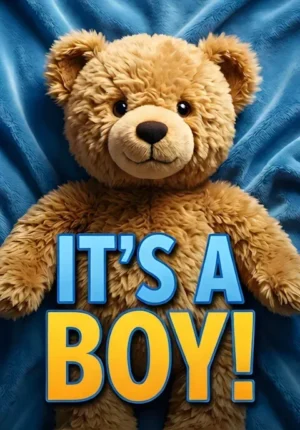 Teddy Bear On Blue Blanket