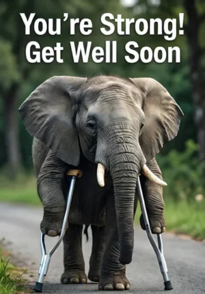 Elephant With Crutches