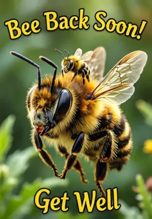 Happy Bee With A Tiny Cast