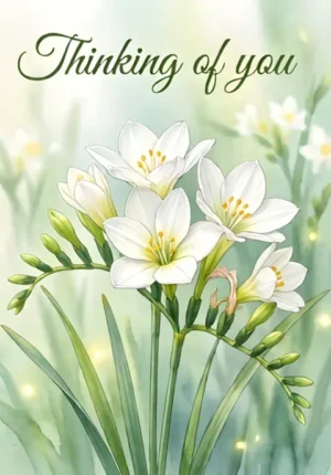 White Freesias Thoughts