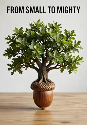 Acorn Turning Into Oak Tree From Small To Mighty
