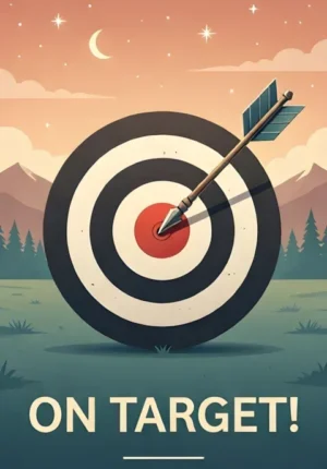 Arrow Hitting Bullseye On Target