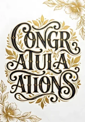 Calligraphy With Floral Accents Congratulations