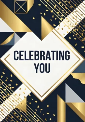 Geometric Patterns Gold Confetti Celebrating You