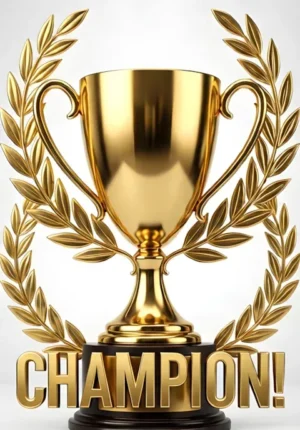 Golden Trophy With Laurel Champion